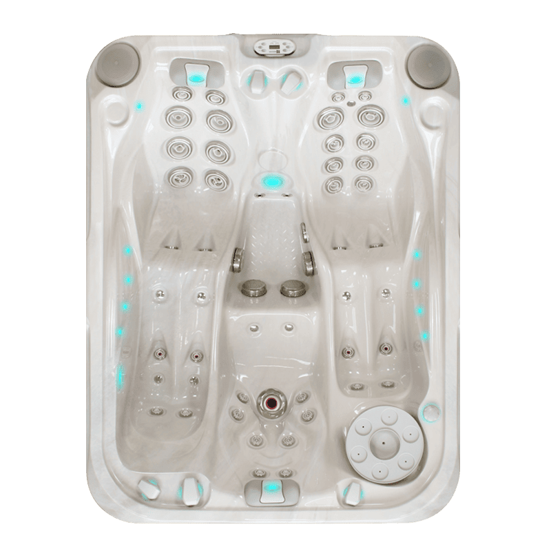 Nuovo colore della Spa Moon Ciesse Project linea Lounge con Aqua Rolling Massage e doppio lettino integrato